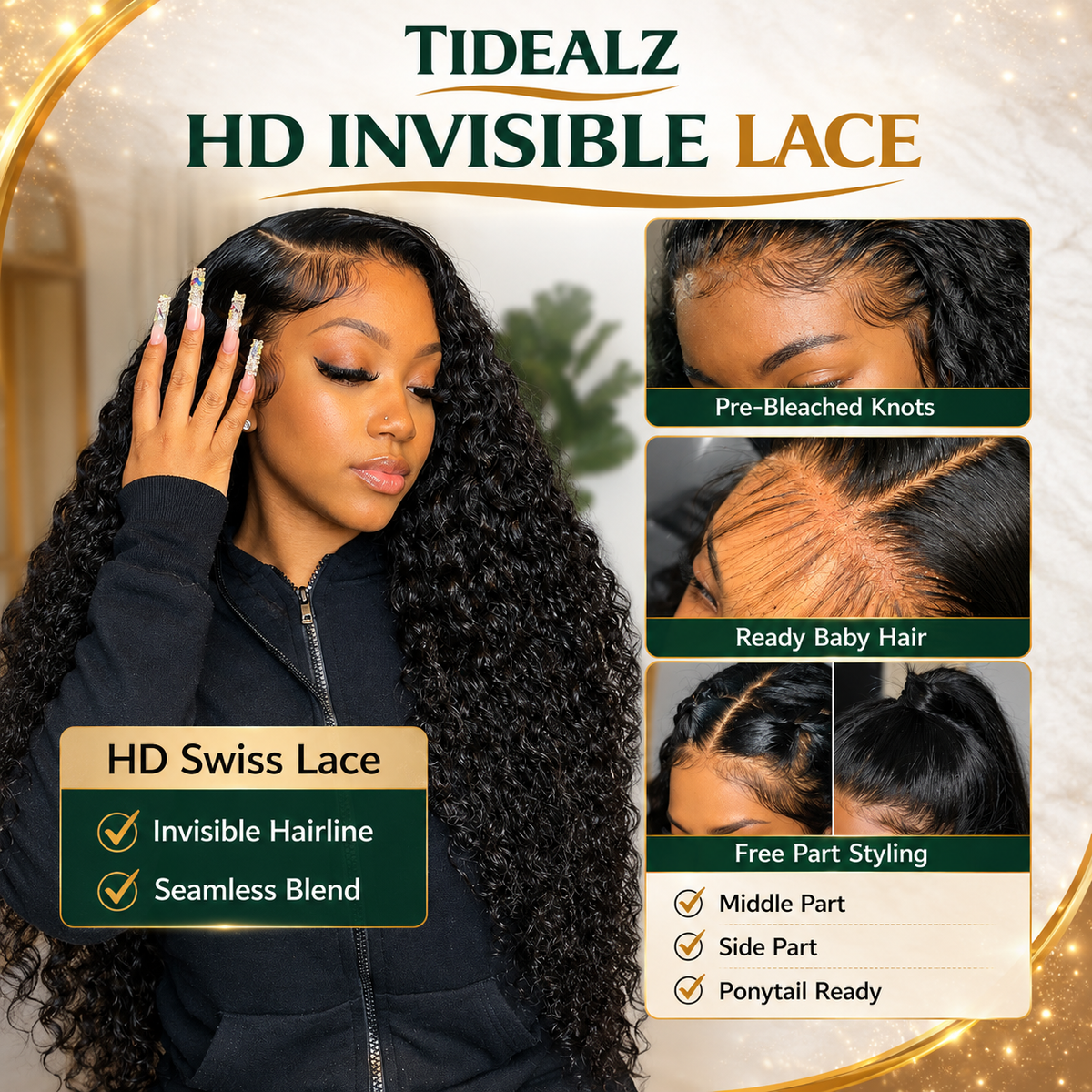 20 Inch Deep Wave Human Hair Wig, 13x4 HD Lace Front