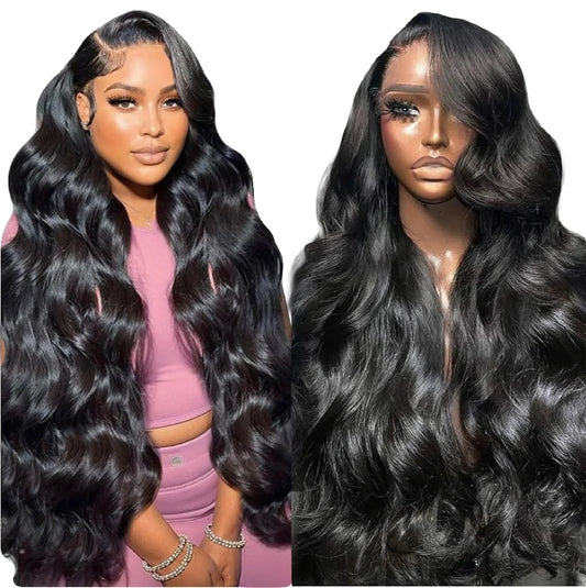 Body wave wig, 13x6 cap, 200% density, Brazilian virgin hair, glueless, pre-plucked, easy to wear, natural look. 30 Inches - TiDealz