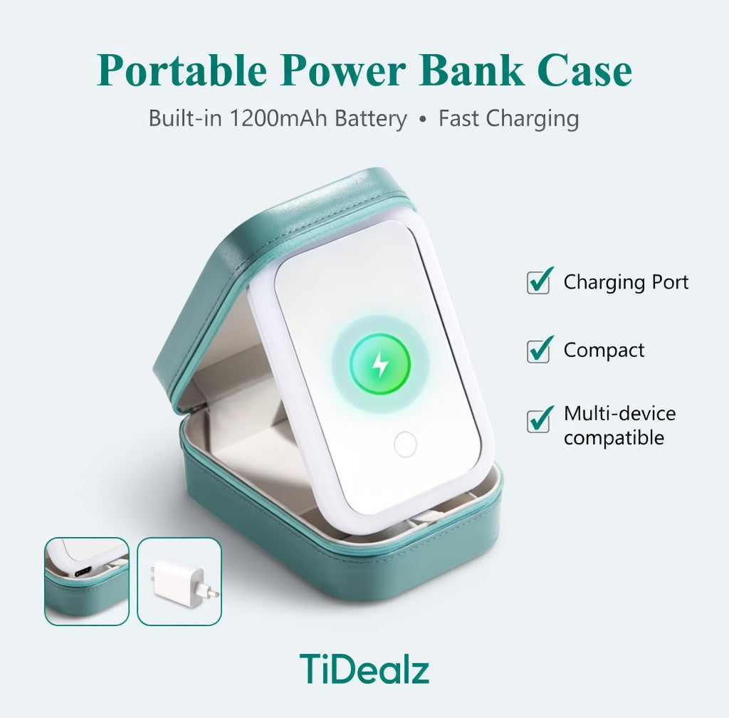 Portable Makeup Case with LED Mirror 3 Light Modes Rechargeable Travel Organizer Touch Control | TiDealz TiDealz