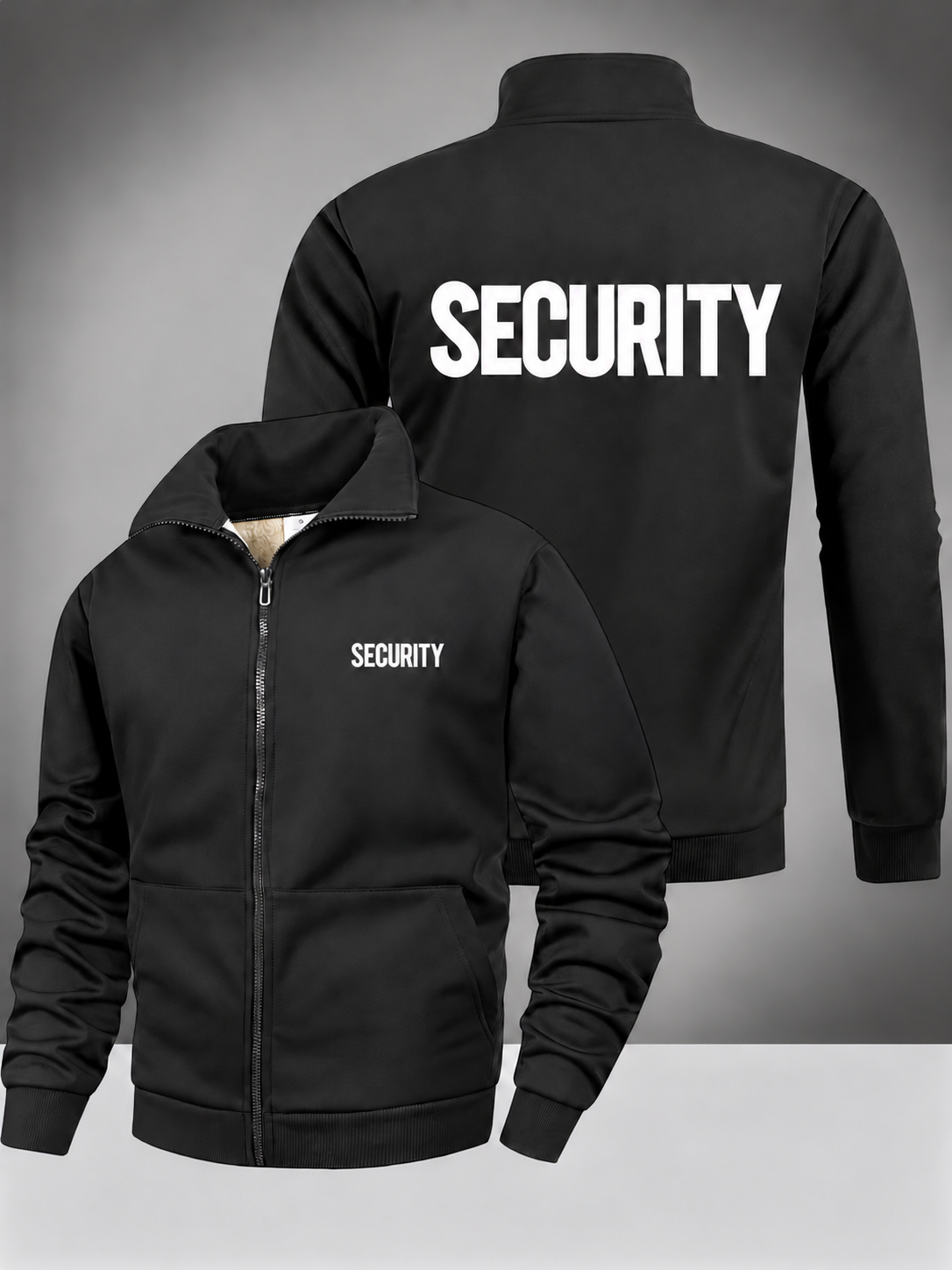 Men's Thermal Security Fleece Jacket with Stand Collar