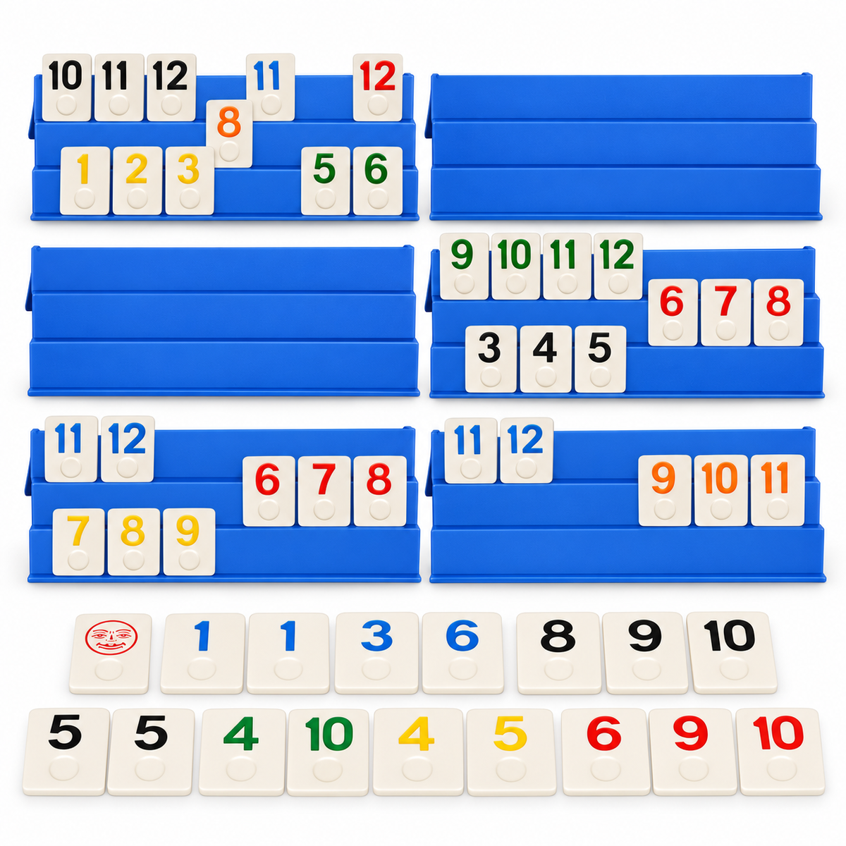 Point Games Rummy Cube 6-Player Rummy Cube Game with 146 Tiles & 6 Racks
