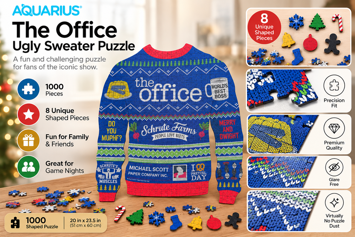 The Office Ugly Christmas Sweater 1000-Piece Shaped Puzzle