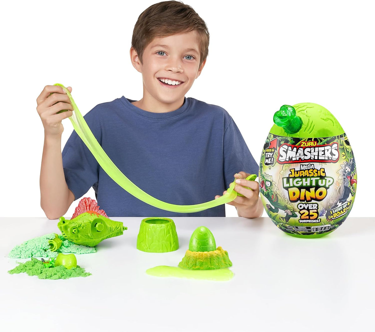 Smashers Mega Jurassic Light Up Dino Egg (Spinosaurus) – Collectible Dinosaur Toy with 25+ Surprises - TiDealz