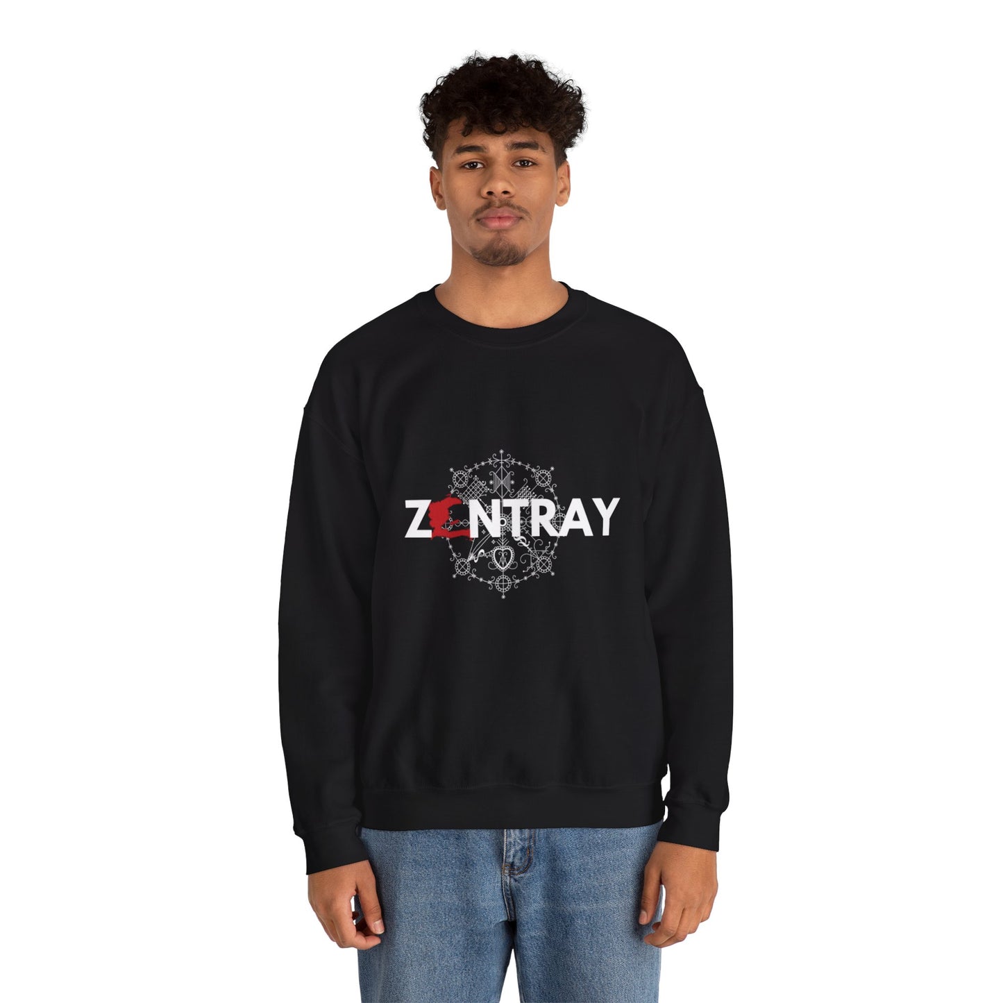 ZANTRAY Heritage Crewneck Sweatshirt | Afro-Mystic Symbol, Cultural Streetwear, Premium Comfort