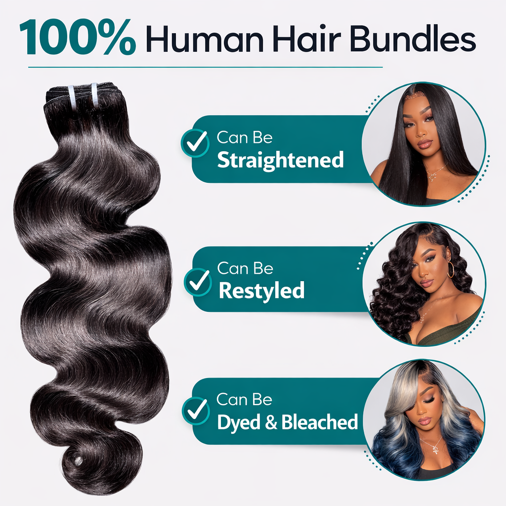 12A Body Wave Human Hair Bundles 16 18 20 22 Inch – 100% Virgin Human Hair Extensions | TiDealz TiDealz