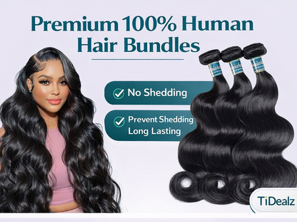 12A Body Wave Human Hair Bundles 16 18 20 22 Inch – 100% Virgin Human Hair Extensions | TiDealz TiDealz