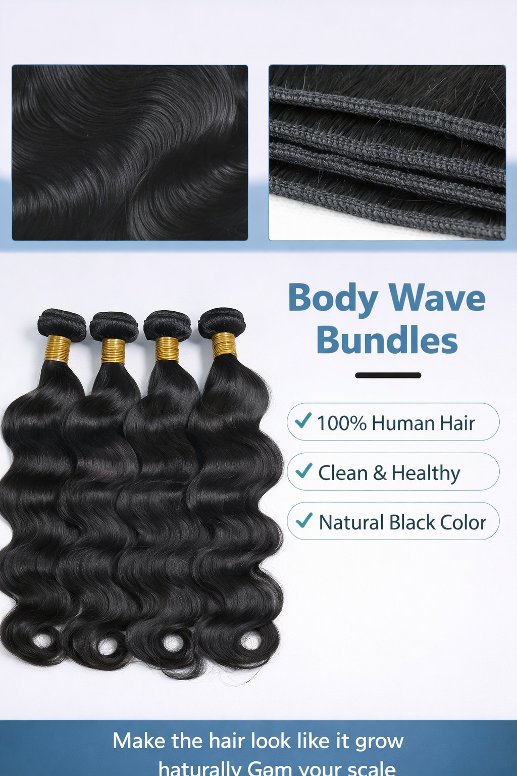 12A Body Wave Human Hair Bundles 20–26 Inch – Brazilian Virgin Human Hair Extensions (Natural Black) | TiDealz TiDealz