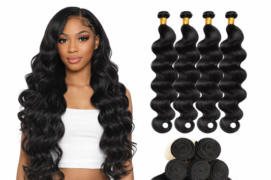 12A Body Wave Human Hair Bundles 20–26 Inch – Brazilian Virgin Human Hair Extensions (Natural Black) | TiDealz TiDealz