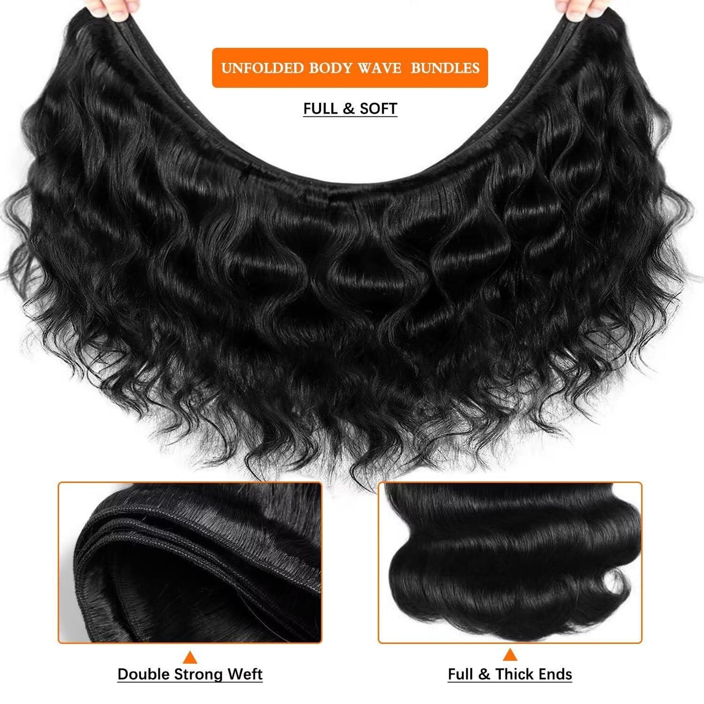 12A Body Wave Bundles – 100% Brazilian Human Hair – 26” 28” 30” (3 Pack) - TiDealz