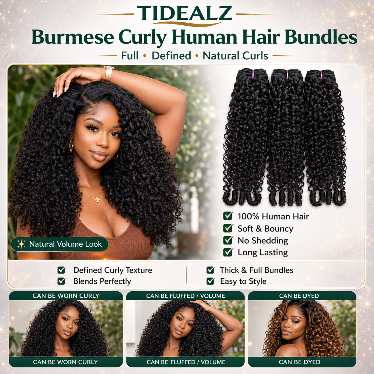 14A Burmese Curly Human Hair Bundles 14-18 Inch Virgin Hair | TiDealz