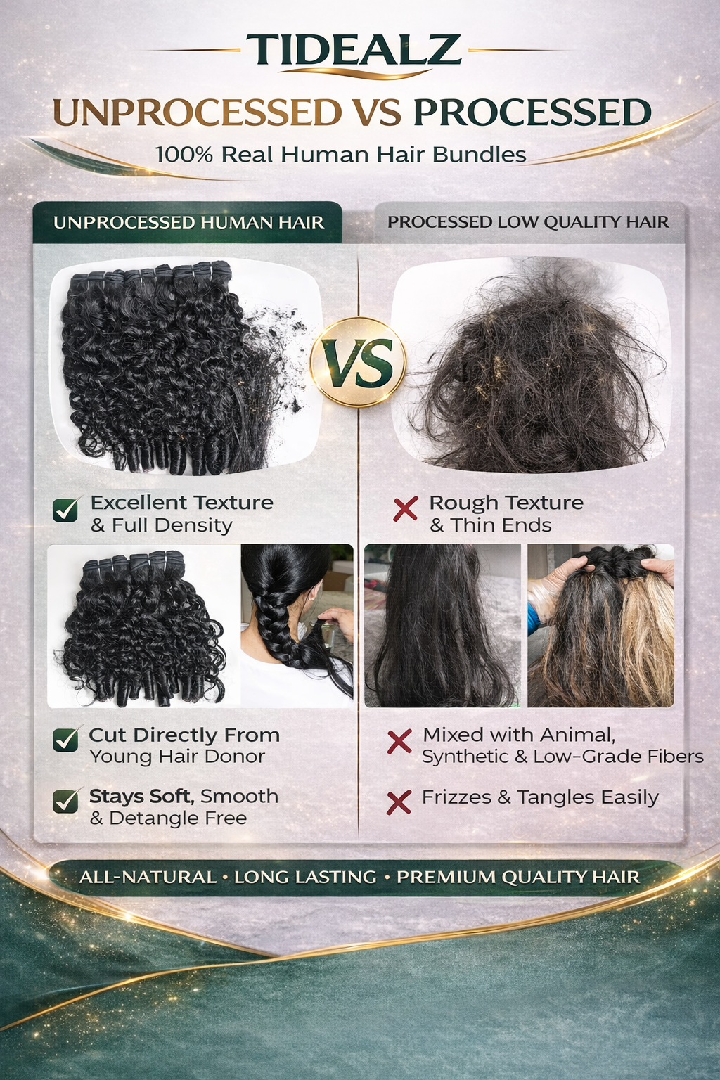 14A Burmese Curly Human Hair Bundles 14–18 Inch – Virgin Water Wave Hair Extensions (Natural Black) | TiDealz TiDealz