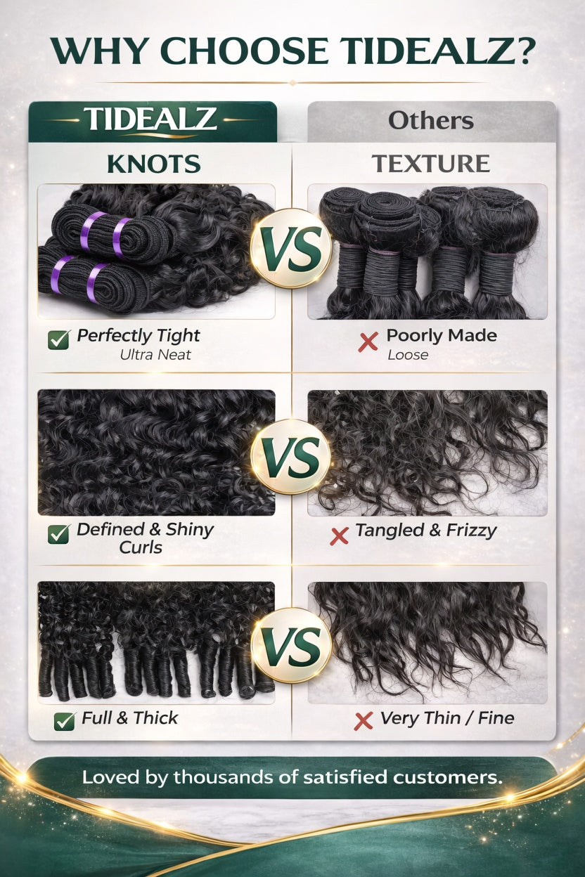 14A Burmese Curly Human Hair Bundles 14–18 Inch – Virgin Water Wave Hair Extensions (Natural Black) | TiDealz TiDealz