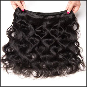 Body wave hair bundle, 100% virgin Brazilian hair, soft, dense, tangle-free, perfect for extensions and natural hairstyles. 16 Inches - TiDealz