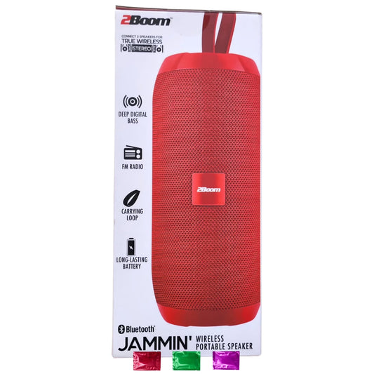 2Boom Jammin' Wireless Portable Speaker – Deep Bass, Long Battery, Travel-Friendly - TiDealz