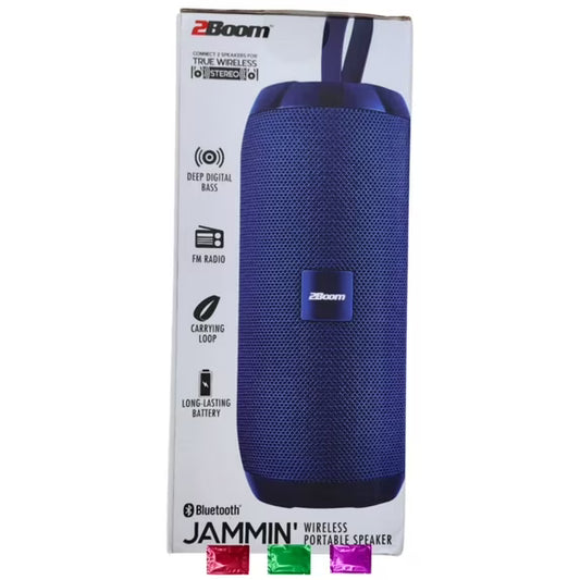 2Boom Jammin' Wireless Portable Speaker – Deep Bass, Long Battery, Travel-Friendly - TiDealz