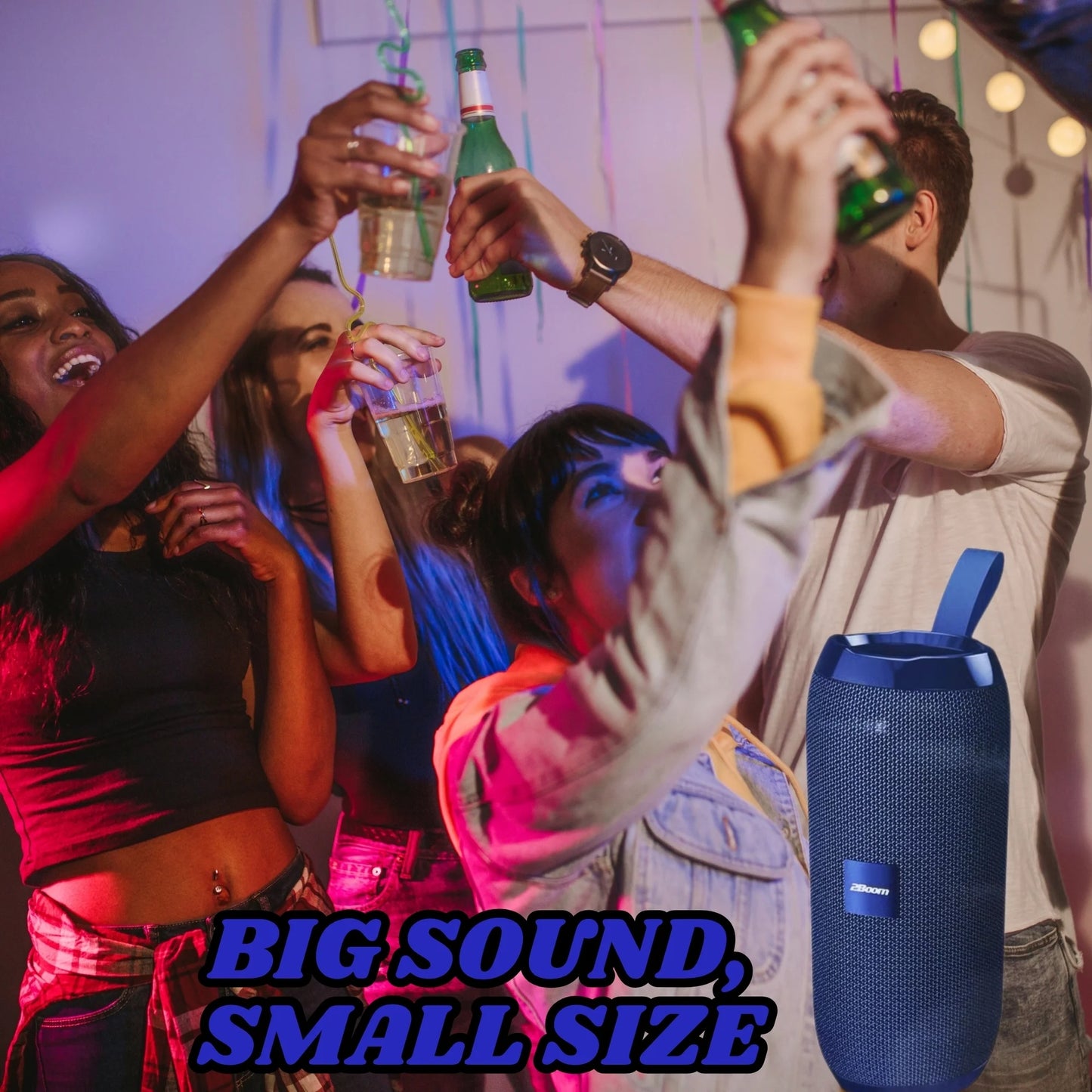 2Boom Jammin' Wireless Portable Speaker – Deep Bass, Long Battery, Travel-Friendly - TiDealz