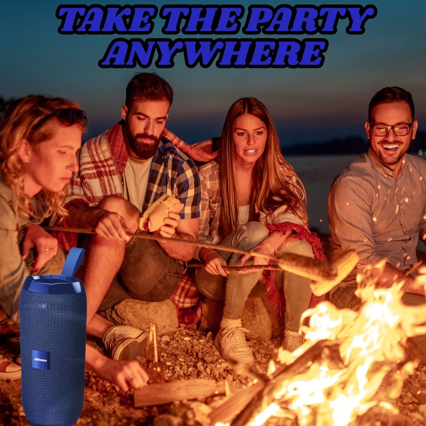 2Boom Jammin' Wireless Portable Speaker – Deep Bass, Long Battery, Travel-Friendly - TiDealz