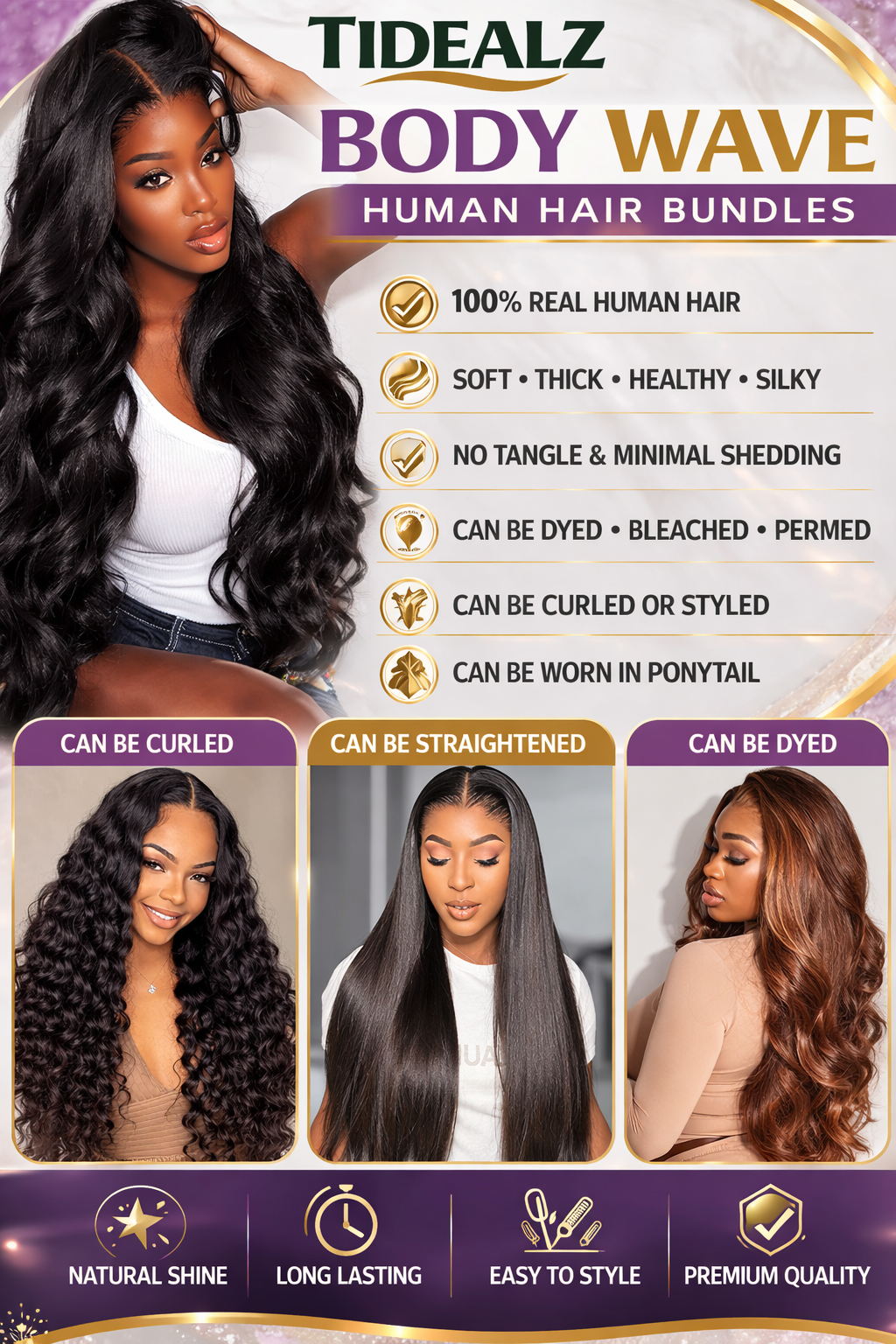 30 Inch Body Wave Lace Front Wig Human Hair – 13x6 HD Lace Frontal Wig 200% Density (Natural Color) | TiDealz TiDealz