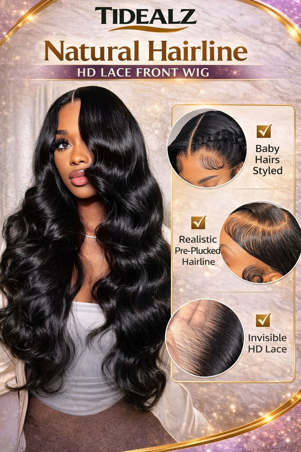 30 Inch Body Wave Lace Front Wig Human Hair – 13x6 HD Lace Frontal Wig 200% Density (Natural Color) | TiDealz TiDealz
