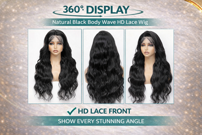 30 Inch Body Wave Lace Front Wig Human Hair – 13x6 HD Lace Frontal Wig 200% Density (Natural Color) | TiDealz TiDealz