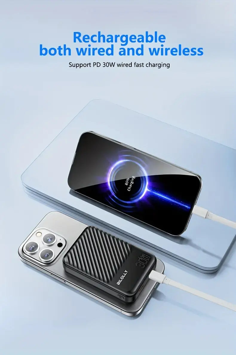 BILOLLY 30W Magnetic Power Bank 15000mAh – Fast Wireless Portable Charger