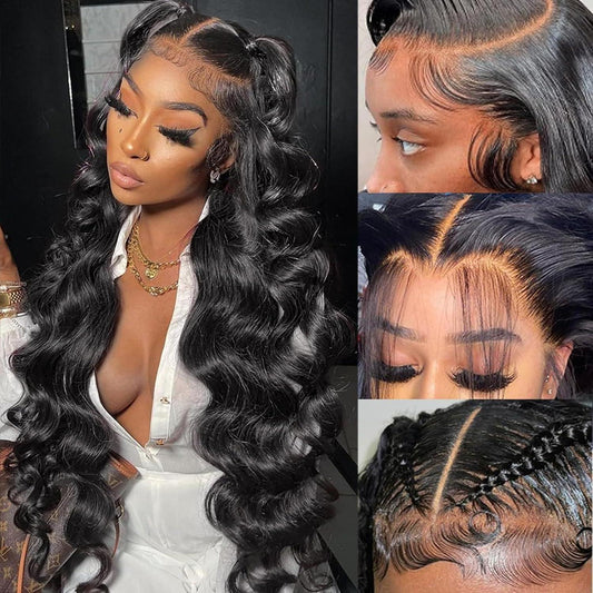 Body wave wig, 13x6 cap, 200% density, Brazilian virgin hair, glueless, pre-plucked, easy to wear, natural look. 30 Inches - TiDealz