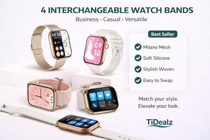 Smart Watch for Andr2025 Smartwatch 1.96'' HD Bluetooth Call Fitness Tracker IP68 Waterproof Android iPhone Gold | TiDealzoid & iPhone – 1.96" HD Display, Bluetooth Call, IP68 Waterproof (4 Bands Included) Visentor