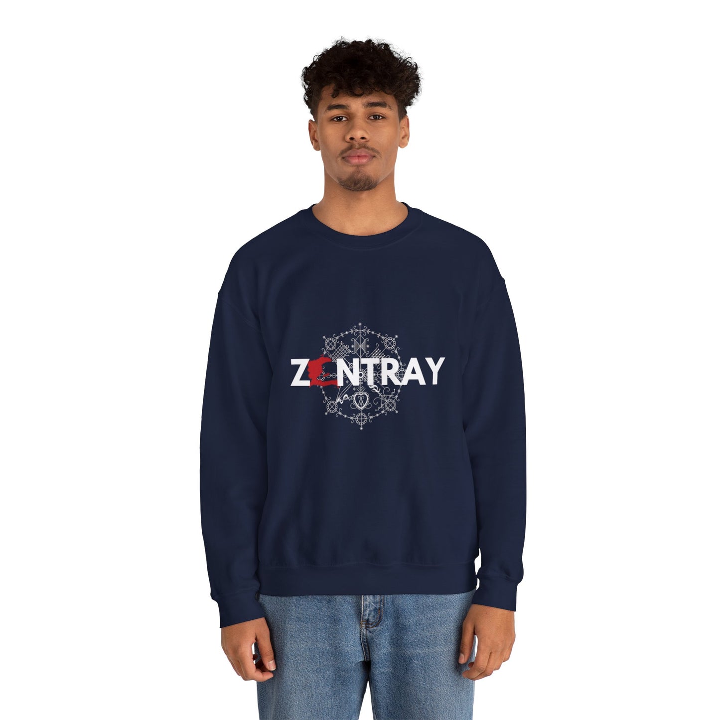 ZANTRAY Heritage Crewneck Sweatshirt | Afro-Mystic Symbol, Cultural Streetwear, Premium Comfort