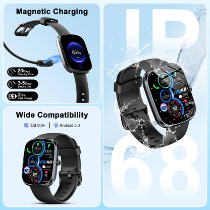 AI Smart Watch for Women & Men – 1.91 HD Touch Screen, Dual-Mode Bluetooth Call - TiDealz