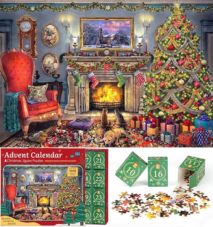 Advent Calendar 2024 Christmas Puzzle – 1008 Pieces Countdown to Christmas for Adults & Kids - TiDealz