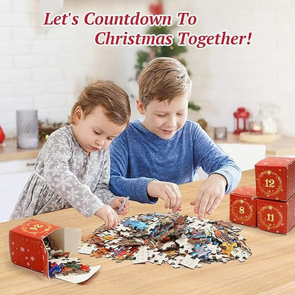 Advent Calendar 2024 Christmas Puzzle – 1008 Pieces Countdown to Christmas for Adults & Kids - TiDealz