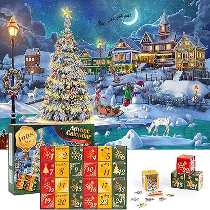 Advent Calendar 2024 Christmas Puzzle – 1008 Pieces Countdown to Christmas for Adults & Kids - TiDealz