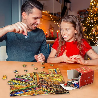 Advent Calendar 2024 Christmas Puzzle – 1008 Pieces Countdown to Christmas for Adults & Kids - TiDealz