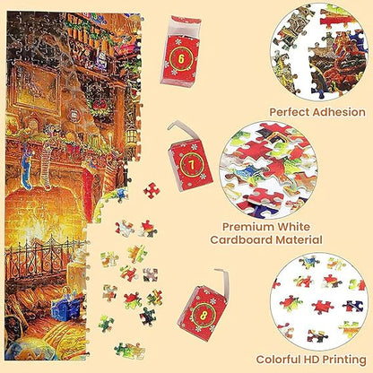 Advent Calendar 2024 Christmas Puzzle – 1008 Pieces Countdown to Christmas for Adults & Kids - TiDealz