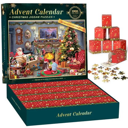 Advent Calendar 2024 Christmas Puzzle – 1008 Pieces Countdown to Christmas for Adults & Kids - TiDealz