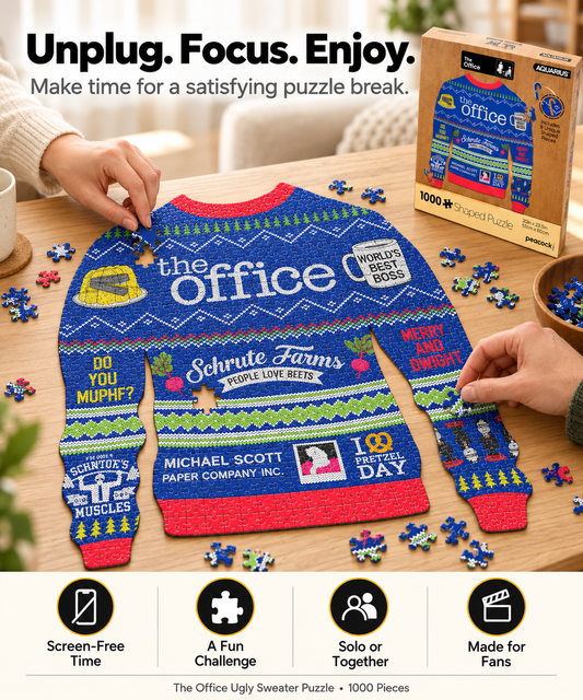 The Office Ugly Christmas Sweater 1000-Piece Shaped Puzzle