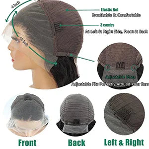 Bob wig with 13x4 HD lace front, straight human hair, 150% density, short, natural, elegant and easy to wear. - TiDealz