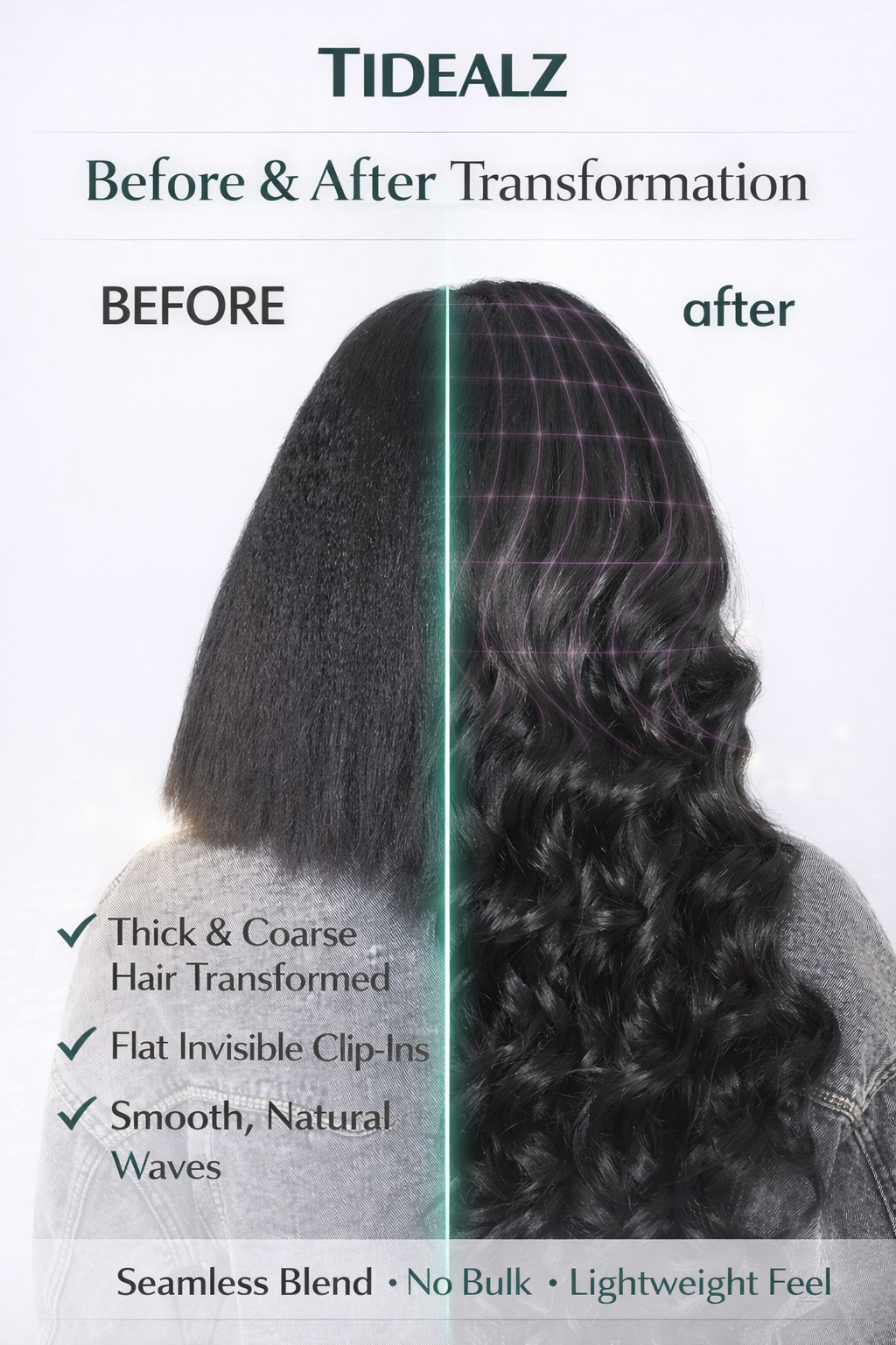 14 Inch Body Wave Clip-In Human Hair Extensions – Remy Seamless PU Weft Natural Black (110g 6pcs) | TiDealz TiDealz
