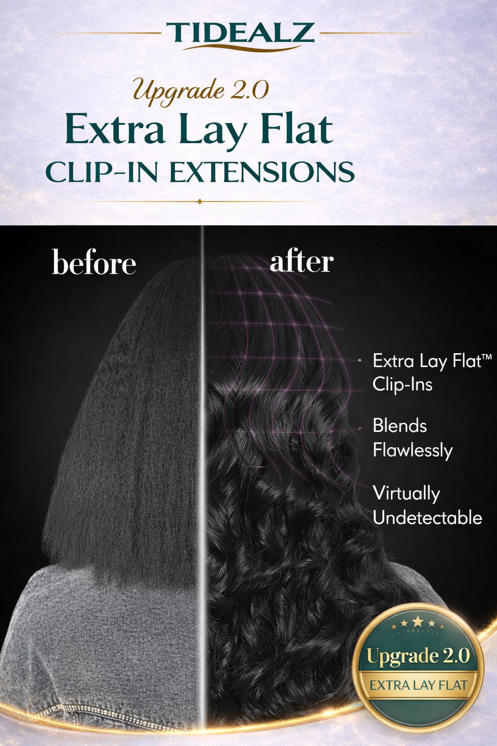 14 Inch Body Wave Clip-In Human Hair Extensions – Remy Seamless PU Weft Natural Black (110g 6pcs) | TiDealz TiDealz