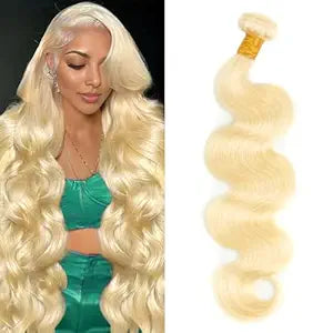 Body wave hair bundle, 100% virgin Brazilian hair, soft, dense, tangle-free, perfect for extensions and natural hairstyles. 16 Inches