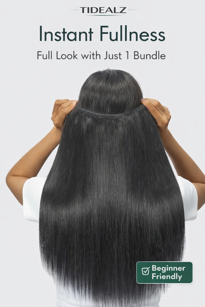 12A Straight Human Hair Bundles 12–16 Inch – Brazilian Virgin Remy Hair Extensions (Natural Black) | TiDealz TiDealz