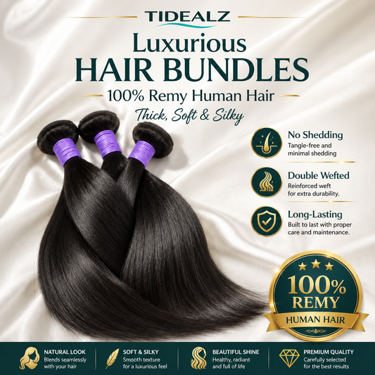 Straight Brazilian Remy Human Hair Bundles 12A Virgin Hair 3 Pack | TiDealz