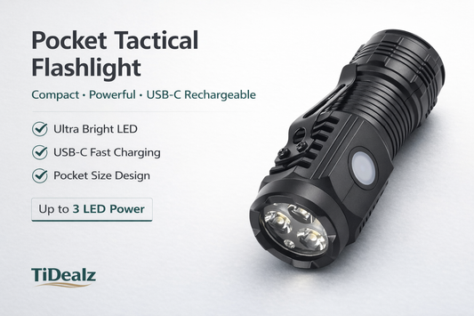 Mini LED Tactical Flashlight Rechargeable – Compact Clip Light for Outdoor & Emergency Use | TiDealz TiDealz