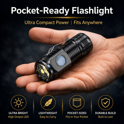 Mini LED Tactical Flashlight Rechargeable EDC Clip Light | TiDealz