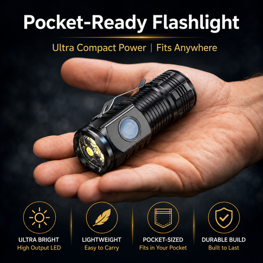 Mini LED Tactical Flashlight Rechargeable EDC Clip Light | TiDealz