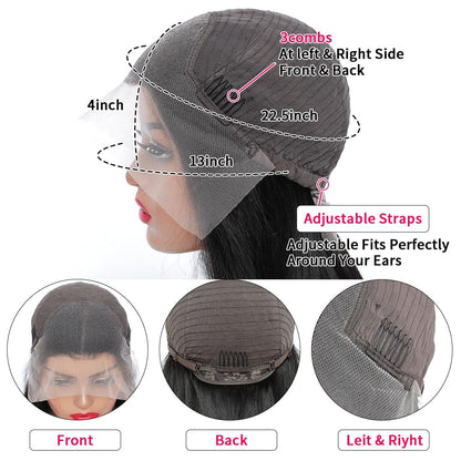 Deep Wave Wig, 200% Density, 13x4 HD Lace Front, Virgin Brazilian Hair, Glueless, Adjustable Cap, Baby Hairs, Natural Look. 30 Inches - TiDealz