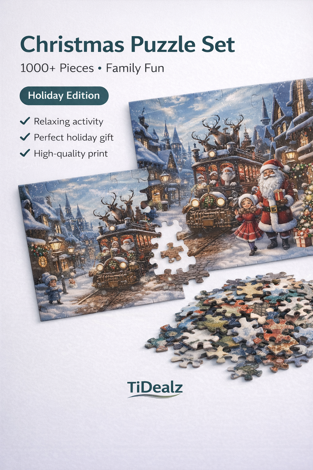 Christmas Advent Calendar Puzzle 2024 – 1008 Piece Holiday Jigsaw Puzzle for Kids & Adults | TiDealz TiDealz