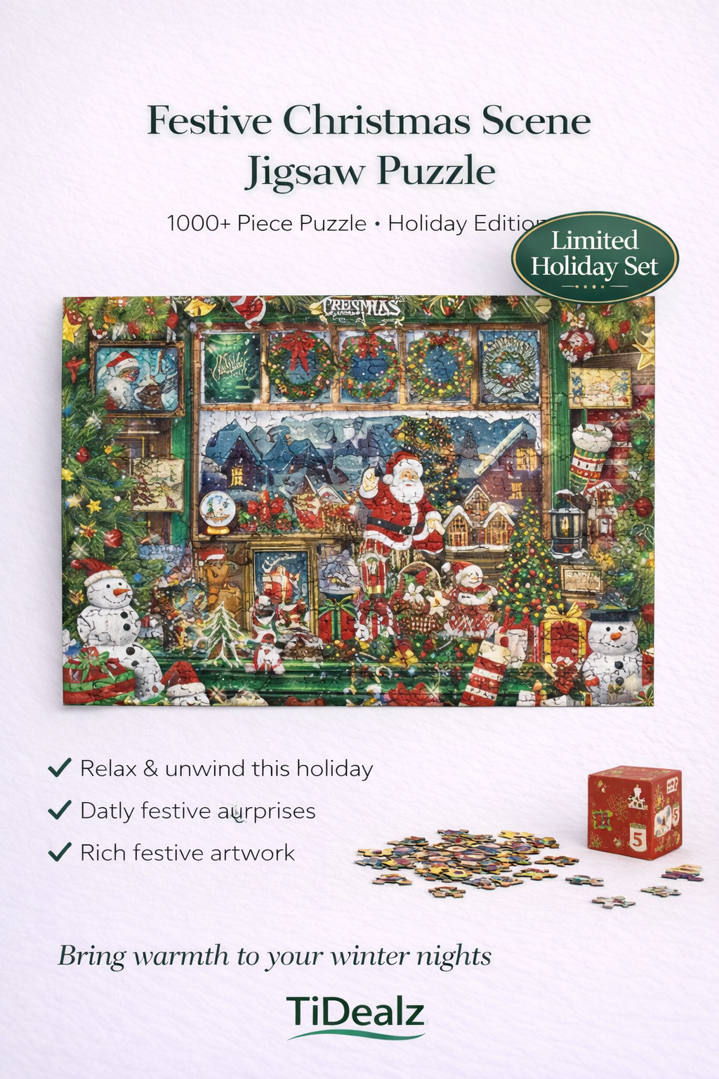 Christmas Advent Calendar Puzzle 2024 – 1008 Piece Holiday Jigsaw Puzzle for Kids & Adults | TiDealz TiDealz