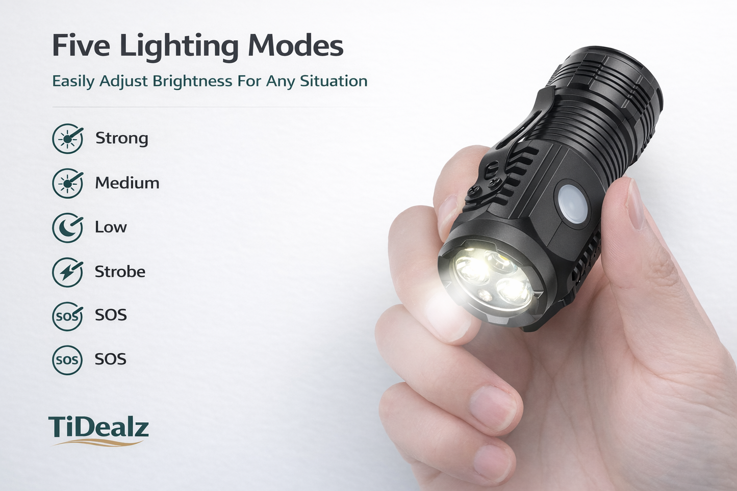 Mini LED Tactical Flashlight Rechargeable – Compact Clip Light for Outdoor & Emergency Use | TiDealz TiDealz