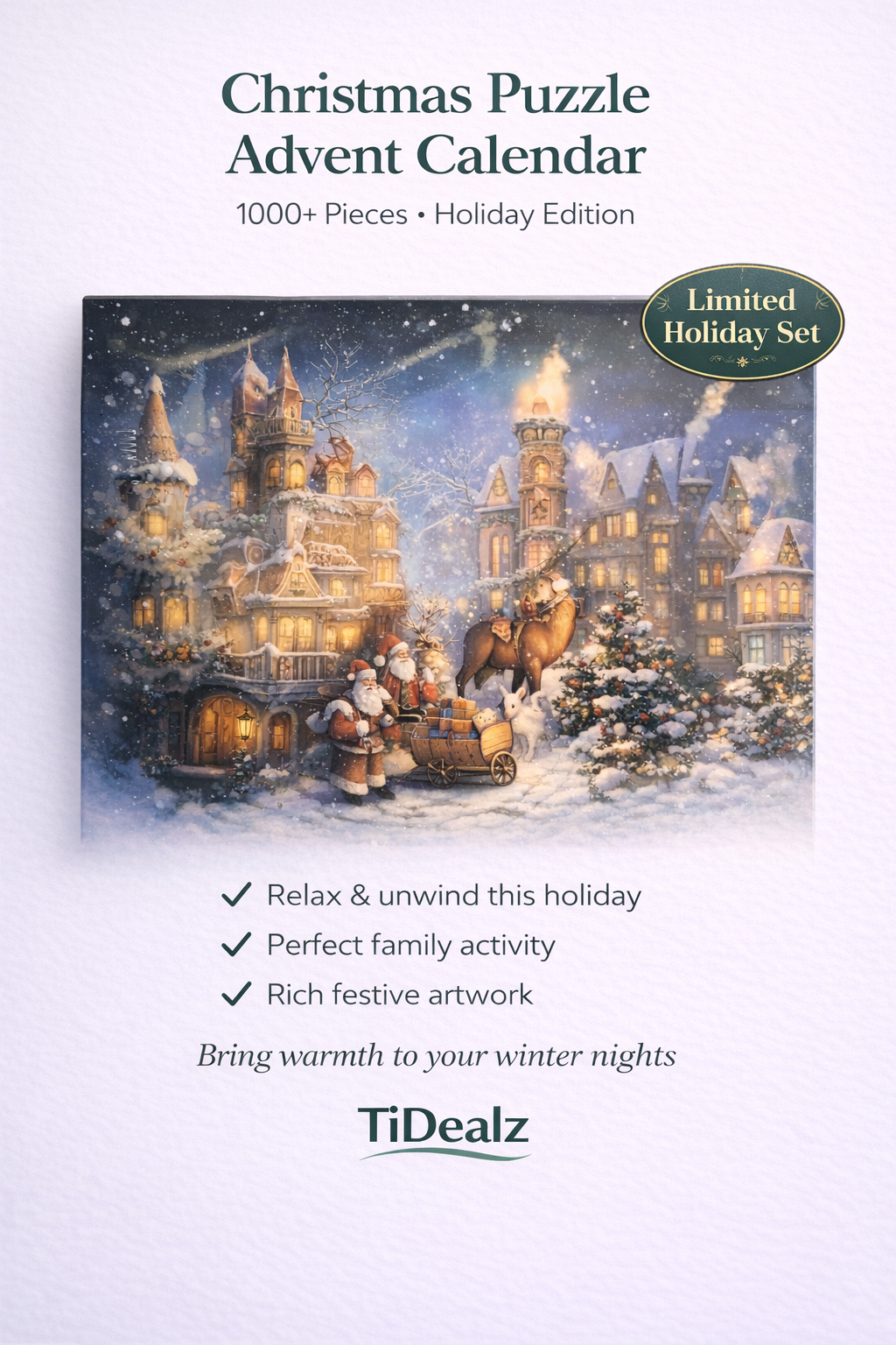 Christmas Advent Calendar Puzzle 2024 – 1008 Piece Holiday Jigsaw Puzzle for Kids & Adults | TiDealz TiDealz
